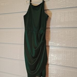 HONEY & ROSIE DRESS GIRLS SZ 14 SATIN FEEL EMERALD GREEN FORMAL HOLIDAY XMAS